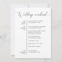 Minimalist Wedding Itinerary | Weekend Timeline