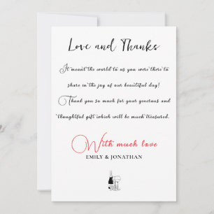Minimalist  Wedding Love Thanks  Thank You Card