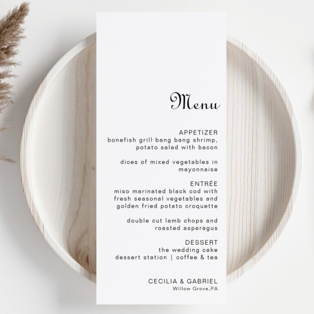 Minimalist Wedding Menu (Creator Uploaded)