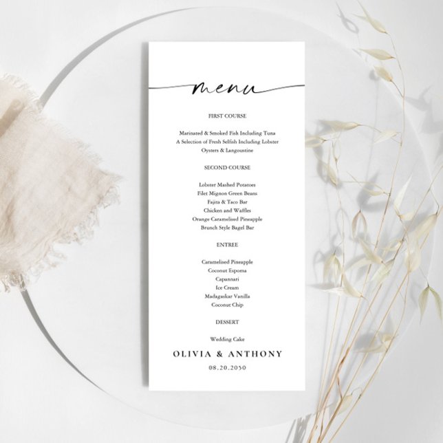 Minimalist Wedding Menu (Creator Uploaded)