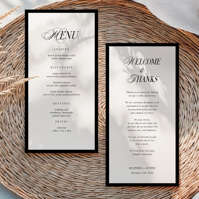 Minimalist Wedding Menu and Thank You Note (Creator Uploaded)