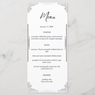 Minimalist Wedding Menu Card Reception Card