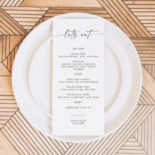 Minimalist Wedding Menu, Wedding Menu Cards