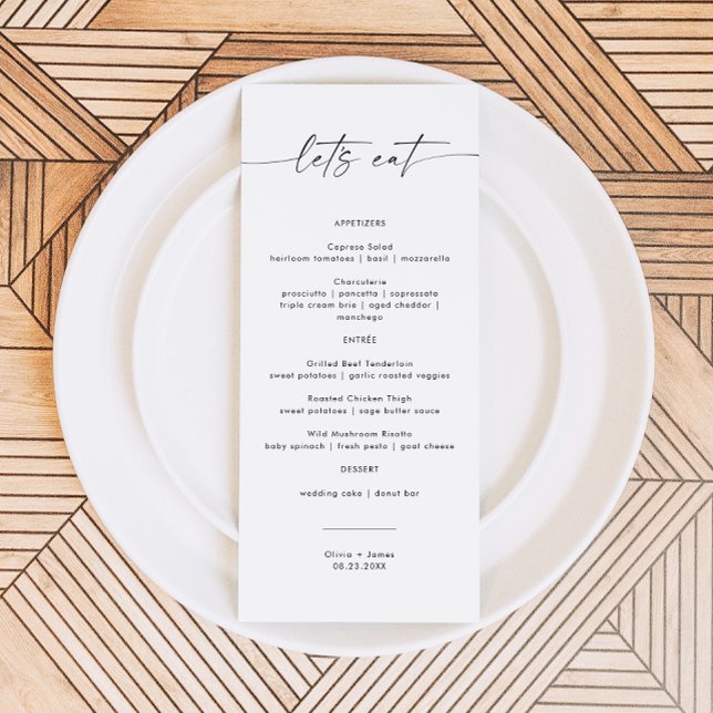 Minimalist Wedding Menu, Wedding Menu Cards (Creator Uploaded)