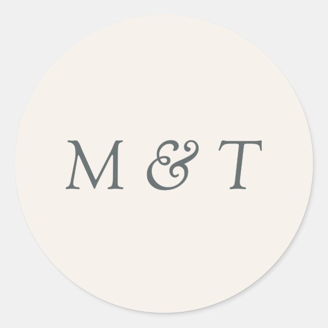 Minimalist Wedding Monogram Envelope Seal Sticker (Front)