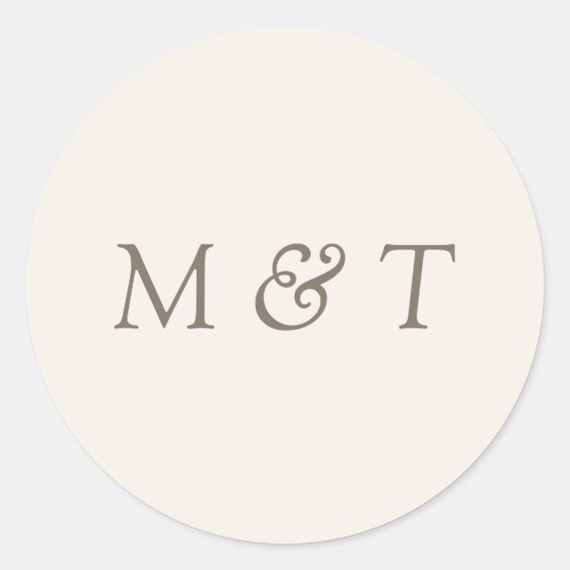 Minimalist Wedding Monogram Envelope Seal Sticker (Front)