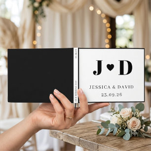 Minimalist Wedding Monogram Keepsake Album Guest  Book
