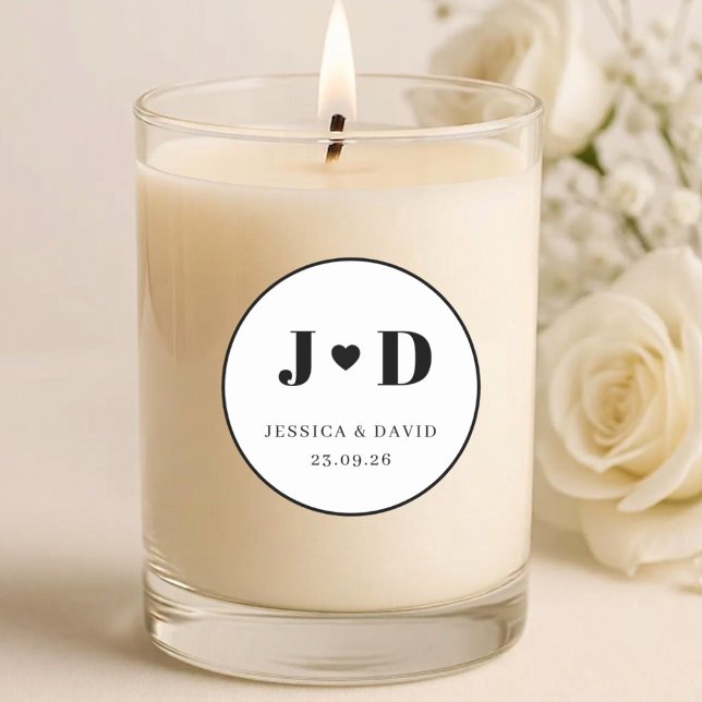 Minimalist Wedding Monogram Sticker Favour Label (Creator Uploaded)