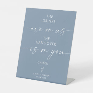 Minimalist Wedding Open Bar Sign Funny Open Bar