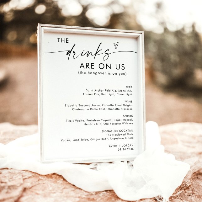 Minimalist Wedding Open Bar Sign | Modern Bar Sign (Creator Uploaded)