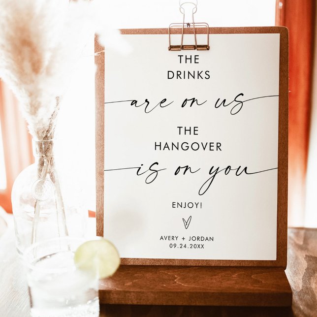 Minimalist Wedding Open Bar Sign, Modern Bar Sign (Creator Uploaded)