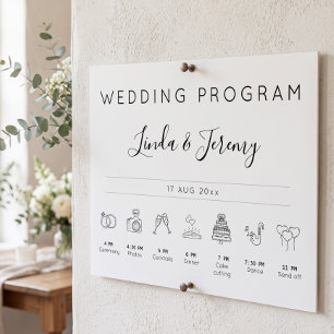Minimalist Wedding Order of Events Timeline Sign