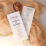 Minimalist Wedding Order of Service Program<br><div class="desc">Guide your guests through your special day with this elegant and modern wedding order of service. Featuring a sophisticated blend of timeless typography and a clean, minimalist layout, this ceremony program is designed to complement any wedding theme—from classic ballroom celebrations to contemporary outdoor ceremonies. This double-sided template provides ample space...</div>