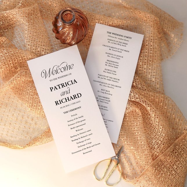Minimalist Wedding Order of Service Program (Creator Uploaded)