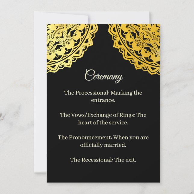 Minimalist Wedding Order Service Card (Front)