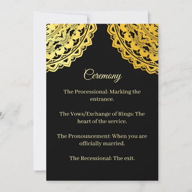 Minimalist Wedding Order Service Card (Front)