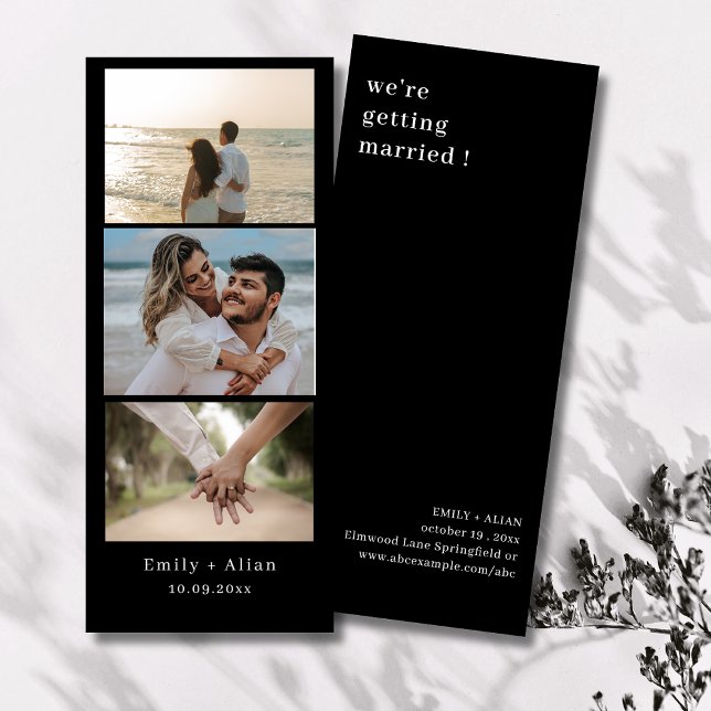 Minimalist Wedding Photo booth strip frame elegent Save The Date (Creator Uploaded)
