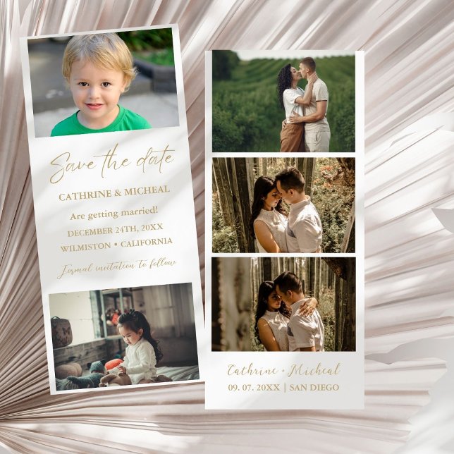 Minimalist Wedding Photo booth strip frame  Save The Date (Creator Uploaded)