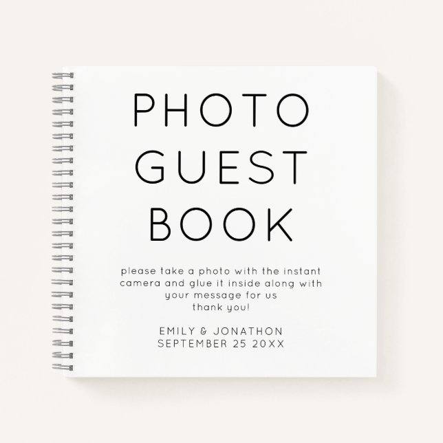 Minimalist Wedding Photo Guest Book (Front)