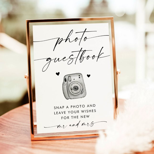 Minimalist Wedding Photo Guest Book Sign Invitation (Creator Uploaded)