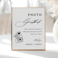 Minimalist Wedding Photo Guestbook Poster