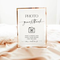 Minimalist Wedding Photo Guestbook Sign,  Invitati