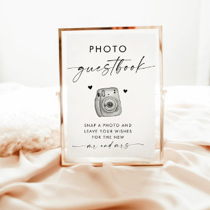 Minimalist Wedding Photo Guestbook Sign Invitation