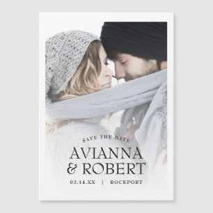 Minimalist Wedding Photo Save the Date Magnetic Invitation