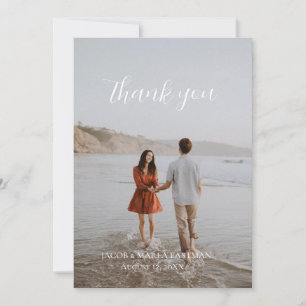 Minimalist Wedding Photo Thank You Card