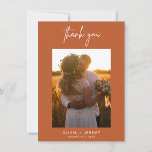 Minimalist Wedding Photo Thank You Card