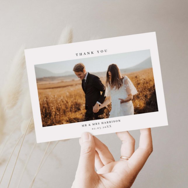 Minimalist Wedding Photo Thank You Card (Creator Uploaded)