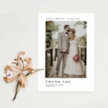 Minimalist Wedding Photo  Thank You Card<br><div class="desc">Minimalist and elegant wedding thank you card featuring script typography. Text and messages can be edited on the back of the card. For more advanced customisation of this design,  e.g. changing layout,  font or text size please click the "CUSTOMIZE" button above. Please contact me for any questions!</div>