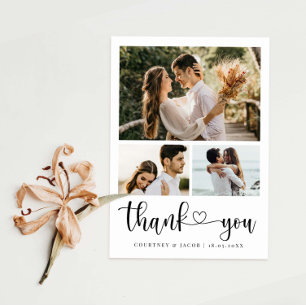 Minimalist Wedding Photo Thank You Card