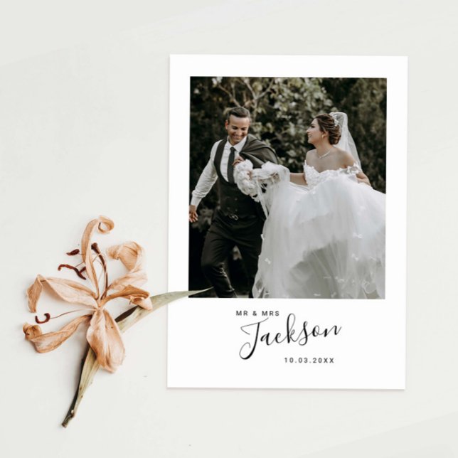 Minimalist Wedding Photo Thank You Card (Creator Uploaded)