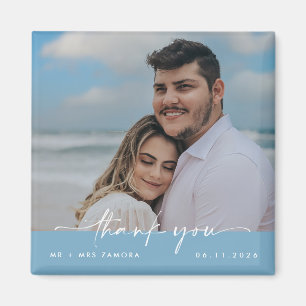 Minimalist Wedding Photo Thank You Magnet