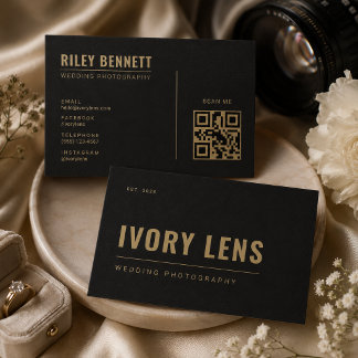 Minimalist Wedding Photography | Coal Gold  Business Card