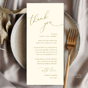 Minimalist Wedding Place Setting Thank You Card