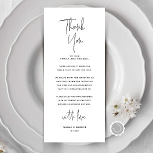 Minimalist Wedding Place Setting Thank You Card