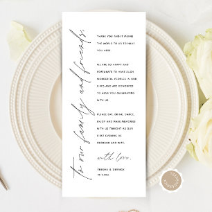Minimalist Wedding Place Setting Thank You Card