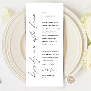 Minimalist Wedding Place Setting Thank You Card