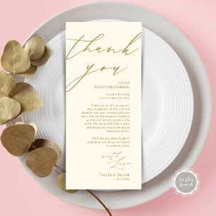 Minimalist Wedding Place Setting Thank You Card