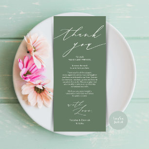 Minimalist Wedding Place Setting Thank You Card