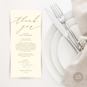 Minimalist Wedding Place Setting Thank You Card