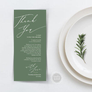 Minimalist Wedding Place Setting Thank You Card