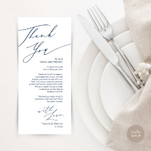 Minimalist Wedding Place Setting Thank You Card