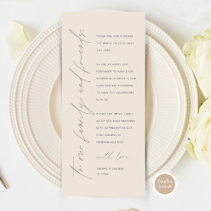 Minimalist Wedding Place Setting Thank You Card