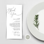 Minimalist Wedding Place Setting Thank You Card<br><div class="desc">This is the Modern romantic classy calligraphy, in Black font, Place Setting Thank You Cards. Share the love and show your appreciation to your guests, when they sit down at their seat and read this personalised charming thank you place setting card. It's a wonderful way to kick off your special...</div>