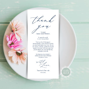 Minimalist Wedding Place Setting Thank You Card
