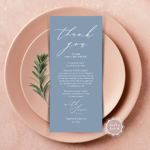 Minimalist Wedding Place Setting Thank You Card