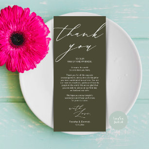 Minimalist Wedding Place Setting Thank You Card